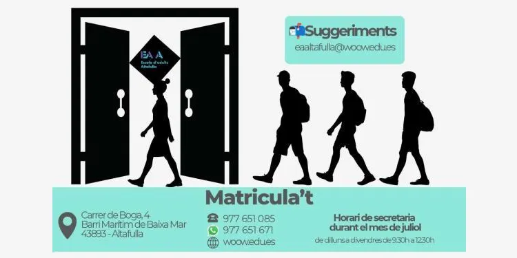 L’Escola d’Adults d’Altafulla ofereix una jornada de portes obertes aquest dijous