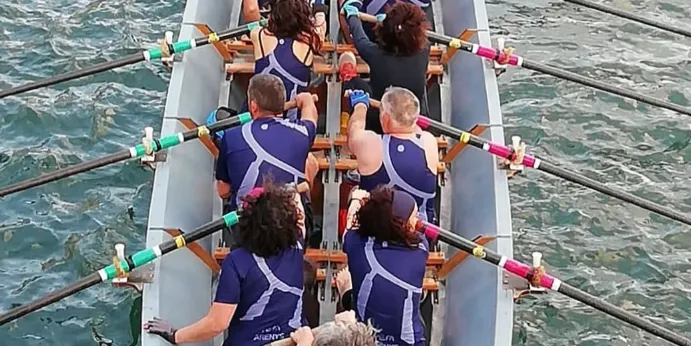 Resultats discrets del veterans de rem a la regata a Castelldefels