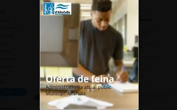 Aigües d'Altafulla busca personal administratiu per les seves oficines