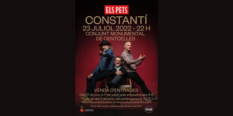Es posen a la venda avui les entrades per al concert d’Els Pets per als empadronats a Constantí