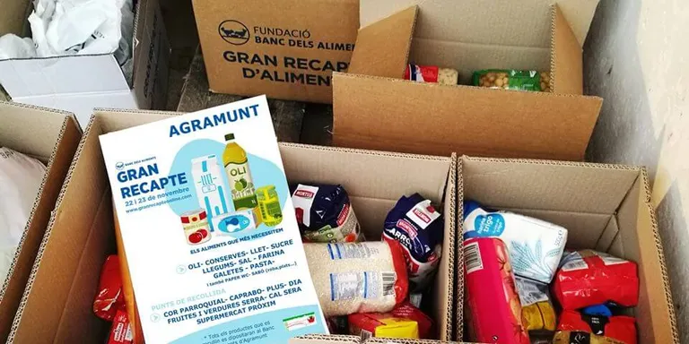El Gran Recapte d'Aliments a Agramunt recull dos tones i mitja d'aliments