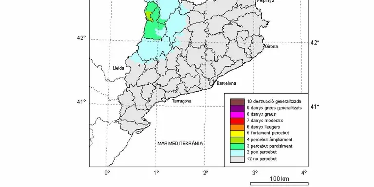 El terratrèmol de magnitud 3.9 amb epicentre a Huesca, s'ha notat a Agramunt