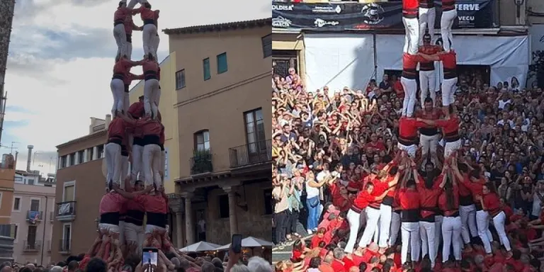 Castell de 9 de la Joves al Vendrell i rodatge de 8 de la Vella a Tarragona