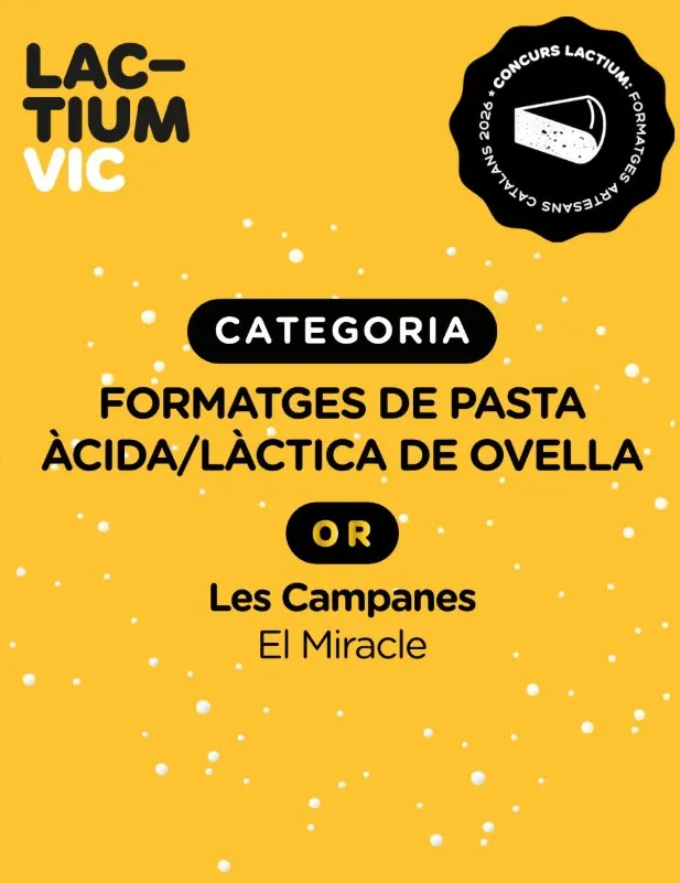 La Formatgeria del Miracle s’emporta un dels premis al Concurs dels Millors Formatges Artesans de Catalunya
