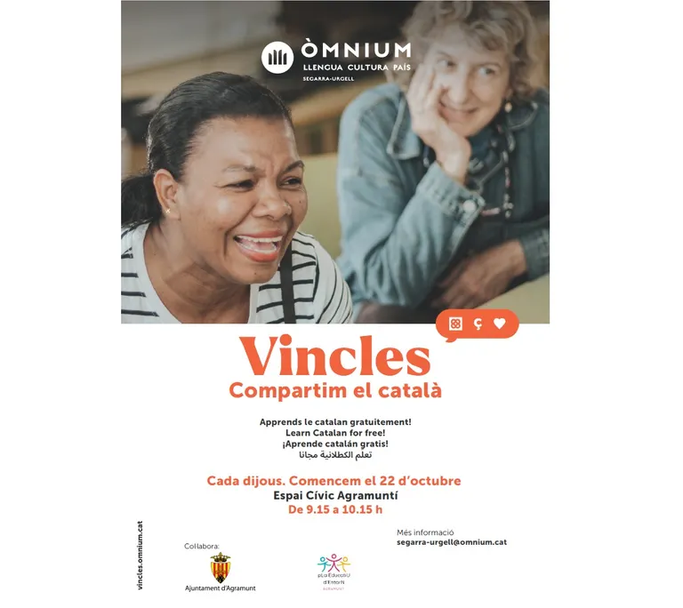 Òmnium Cultural impulsa, per tercer any, el programa ‘Vincles’, per fomentar converses informals en català a Agramunt