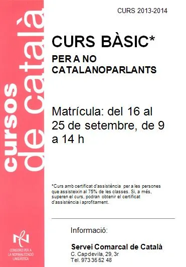 Obert el termini d'inscripció al curs bàsic de català per a no catalanoparlants