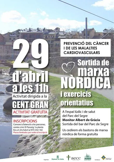 Sortida de marxa nòrdica per a gent gran al Parc del Segre