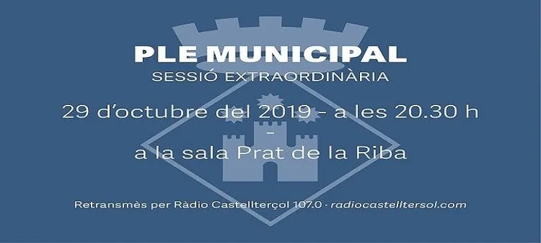 Dimarts 29, segueix el ple de l’Ajuntament en directe!
