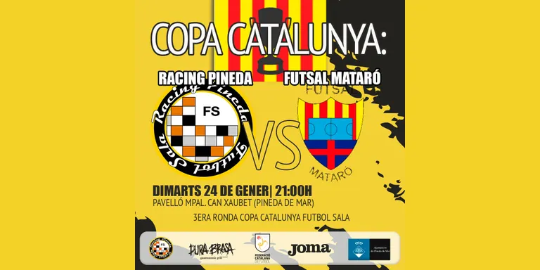 Avui dimarts es disputa l'eliminatòria del 1er equip del Racing Pineda contra el Futsal Mataró