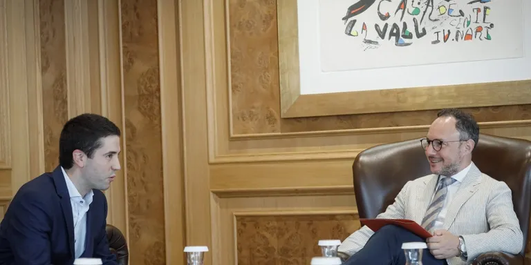Primera visita oficial de Joan Barrera al cap de Govern d'Andorra, Xavier Espot
