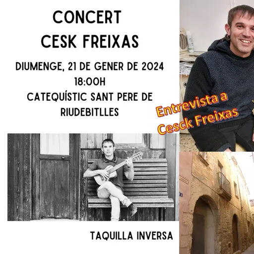 Entrevista a Cesk Freixas, al seu assaig al Catequístic de Sant Pere de Riudebitlles del seu proper