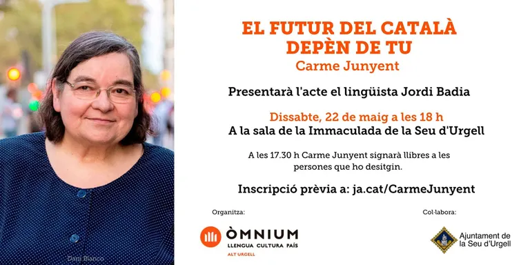 Carme Junyent presenta a la Seu d'Urgell 'El futur del català depèn de tu'