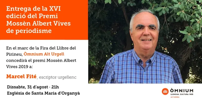 Marcel Fité rebrà el Premi Mossèn Albert Vives de Periodisme