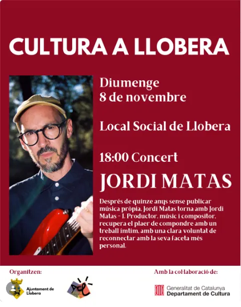 El guitarrista i productor Jordi Matas actuarà al Cicle Llobera Cultural