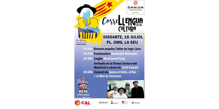 La Seu d'Urgell celebra el Correllengua 2016 amb la presència de Jordi Cuixart