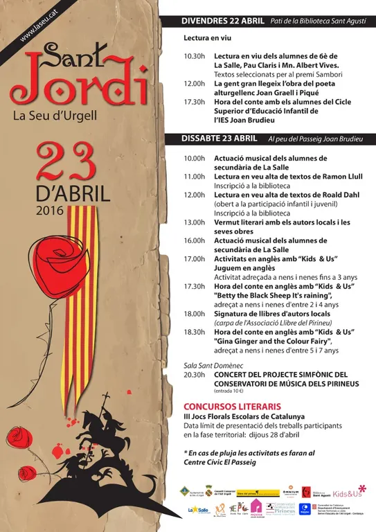 Una desena d'activitats i 36 parades per Sant Jordi a la Seu