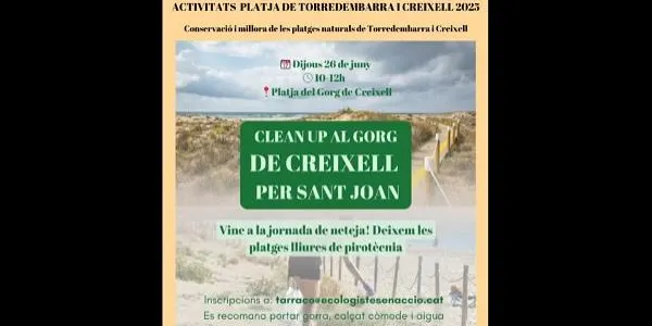 Netegen diverses platges del territori especialment afectades per les celebracions de Sant Joan
