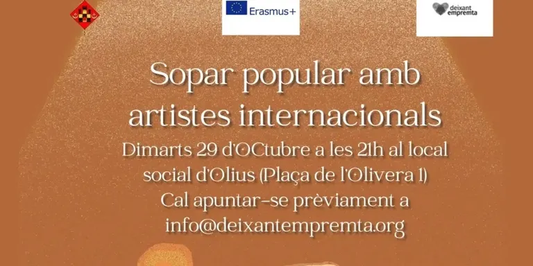 Deixant Empremta proposa un sopar popular a Olius amb artistes internacionals