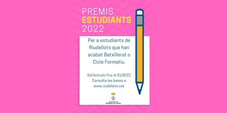 Riudellots de la Selva premia amb 100€ a persones joves que acabin el Batxillerat o un Cicle Formatiu
