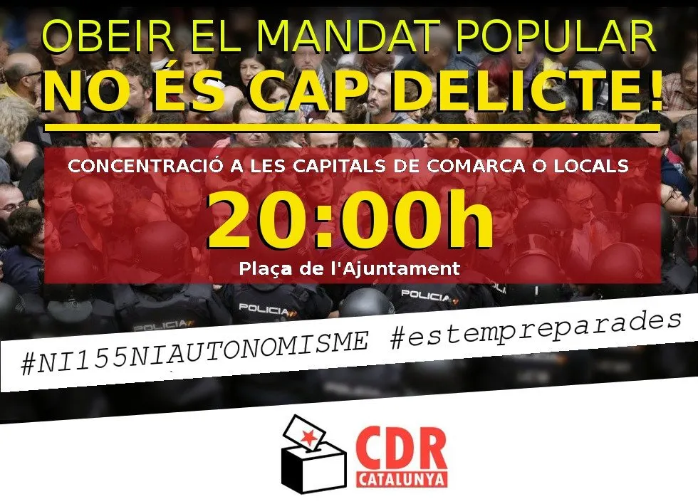 Concentració per recordar que “obeir el mandat popular no és delicte”