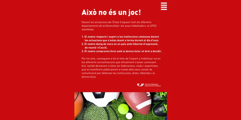L'esport pirinenc se suma a la defensa de la democràcia i de les institucions catalanes