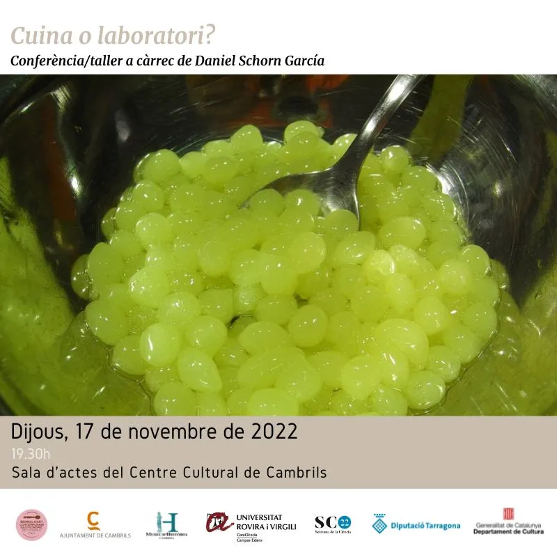 La Sala d’Actes del Centre Cultural acull aquesta tarda una conferència sobre la relació entre la cuina i el laboratori