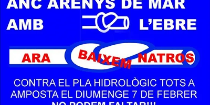 L'ANC d'Arenys organitza un autocar per assistir a la manifestació conra el transvassament de l'Ebre