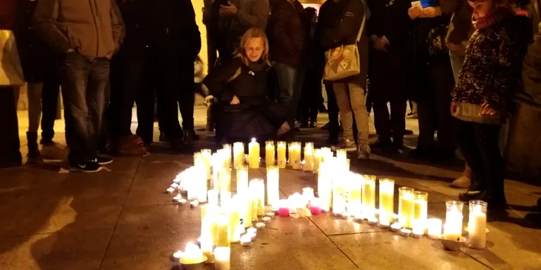 Acte de l'ANC i Òmnium a Pineda per demanar la llibertat dels presos