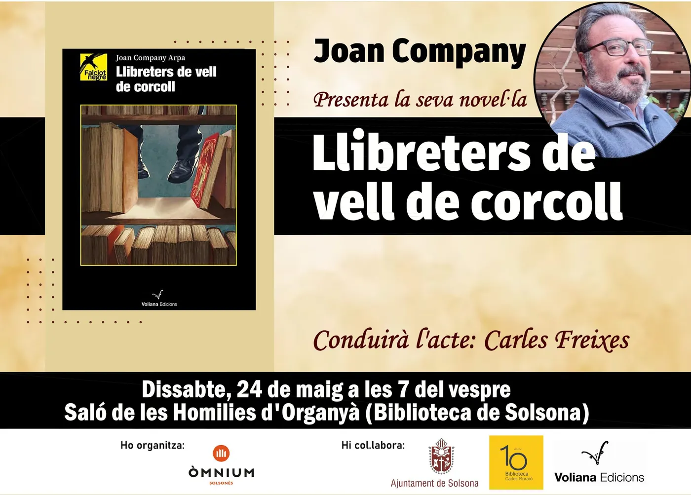 El cardoní Joan Company presenta a Solsona la seva novel·la "Llibreters de vell de corcoll