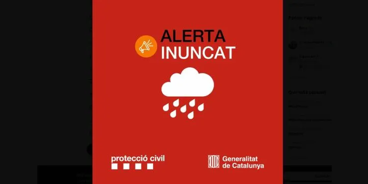 Protecció Civil activa l’INUNCAT en fase d’alerta per risc de pluges intenses aquest dimecres