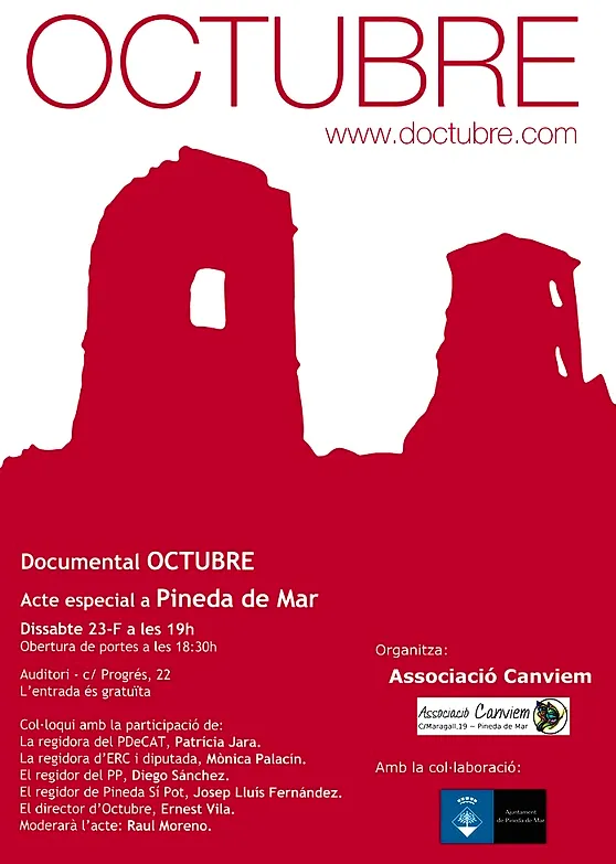 Dissabte es projectarà a l'Auditori de Pineda el documental 'Octubre'