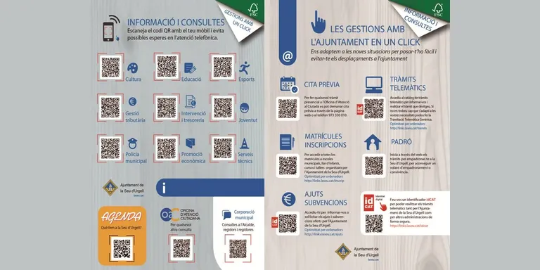 L’Ajuntament de la Seu d’Urgell facilita els tràmits i consultes municipals a través de codis QR
