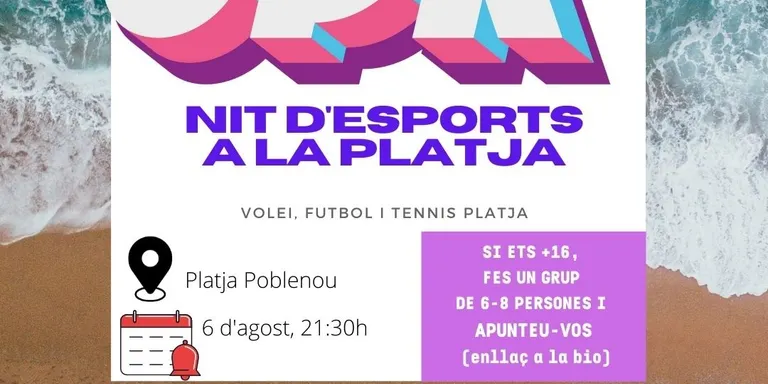 Nit d'esports a la Platja de Poblenou per a joves