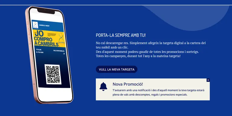La Unió de Botiguers de Cambrils treu una targeta digital per premiar les compres als comerços locals