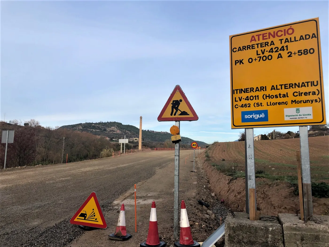 A partir de dilluns es tallarà el primer tram de la carretera de Coll de Jou per obres