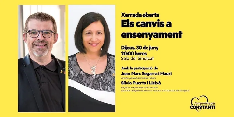 Compromís per Constantí organitza la xerrada “Els canvis a ensenyament” al Sindicat Agrícola