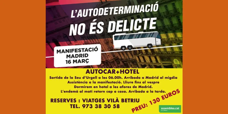 Autocar des de l'Alt Urgell per participar a la manifestació del 16 de març a Madrid