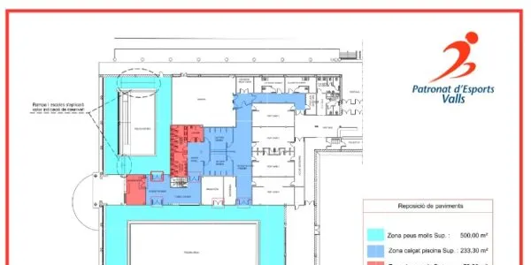 El 6 d’agost s’inicien les obres de renovació total del paviment de la piscina coberta del fornàs
