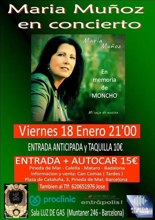 Yolanda Mayas guanya dues entrades pel concert de Maria Muñoz a Luz de Gas