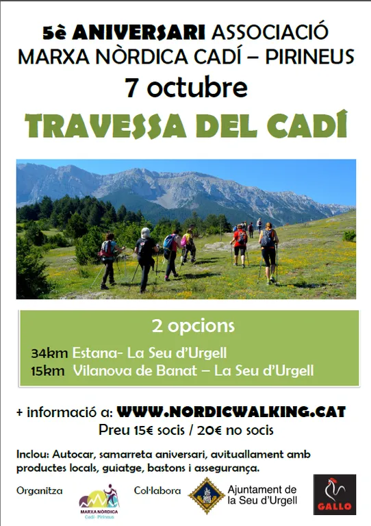 L’Associació Marxa Nòrdica Cadí-Pirineus celebra el seu 5è aniversari amb dues travesses guiades pel Cadí