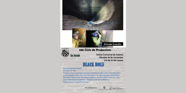El Cicle de Projeccions del Centre Excursionista ens convida a baixar al pou més gran d'Espanya