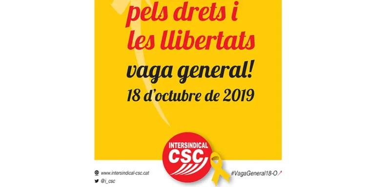 Informació de servei de la convocatòria de vaga pel 18 d'octubre (09.00 h)