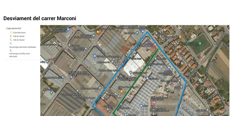 Degut a un enfonsament de la calçada del carrer Marconi s'ha tallat al trànsit