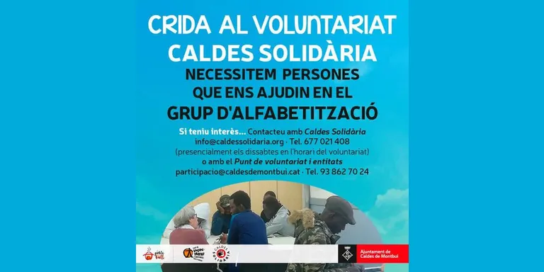 Caldes Solidària fa una crida per captar voluntaris per al projecte d'alfabetització, que comença aquest dissabte