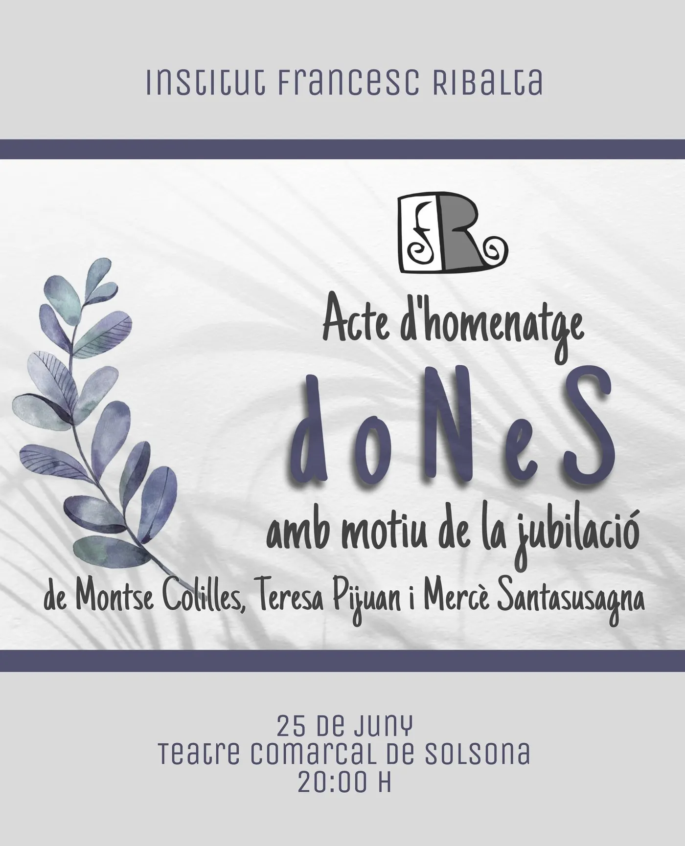 L'IES Francesc Ribalta homenatja divendres 3 professores amb una llarga trajectòria al centre amb motiu de la seva jubilació
