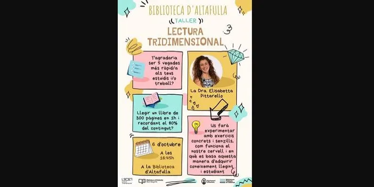 Taller per aprendre a llegir i estudiar més ràpid i d’una manera efectiva, aquest dijous a la Biblioteca d’Altafulla
