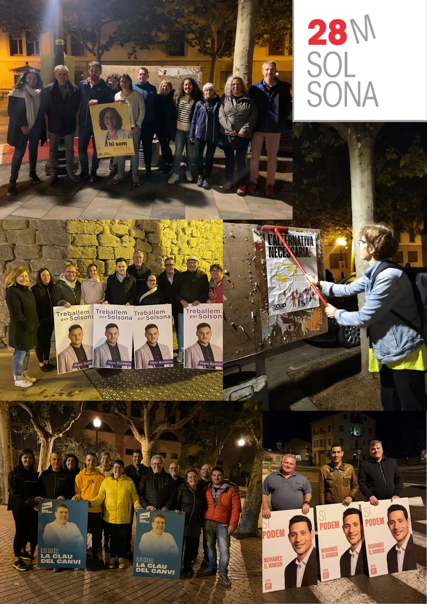 <strong>Les formacions solsonines donen el tret de sortida a la campanya electoral amb la tradicional enganxada de cartells</strong>