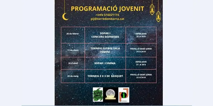 La regidoria de Joventut de Torredembarra dona continuïtat a la programació d'oci nocturn alternatiu 'Jovenit'