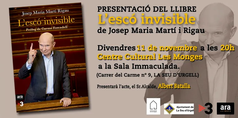 El periodista Josep Maria Martí Rigau presenta a la Seu el llibre 'L'escó invisible'