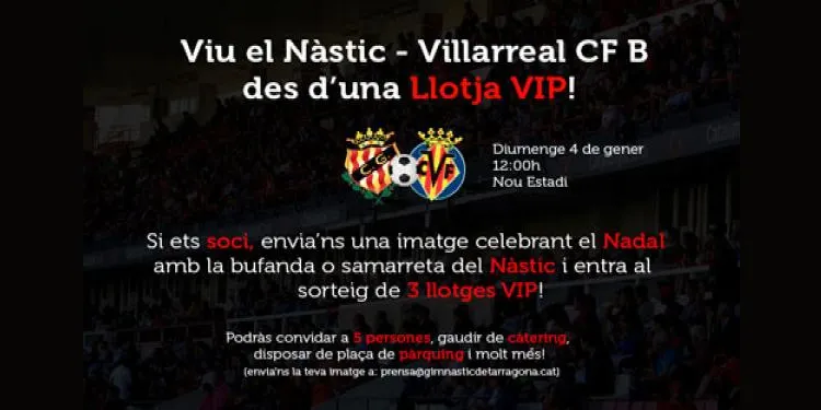 El Nàstic sorteja tres llotges VIP per al partit contra el Villareal